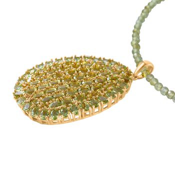 AA Peridot Anh&auml;nger 45cm Kette - 43,80 ct.