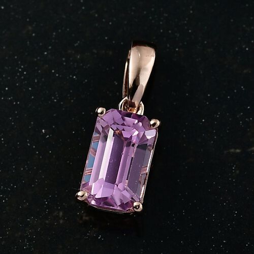 D'Joy AAA Kunzit Anhänger 925 Silber 750 Roségold Vermeil ca. 2,53 ct. image number 1