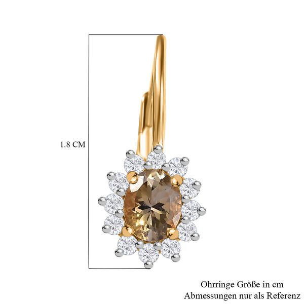 AA natürliche, goldene Tansanit und Zirkon Ohrringe - 1,21 ct. image number 6