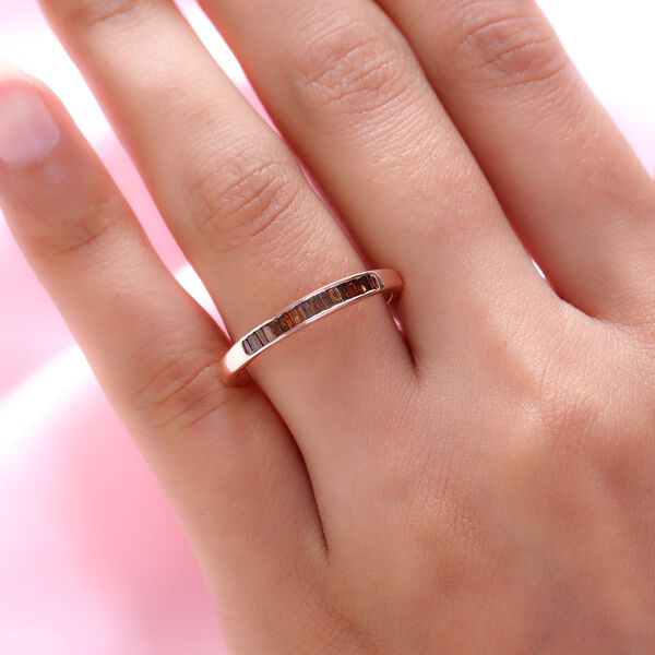 Roter Diamant-Ring, 925 Silber rosévergoldet  ca. 0,25 ct image number 3