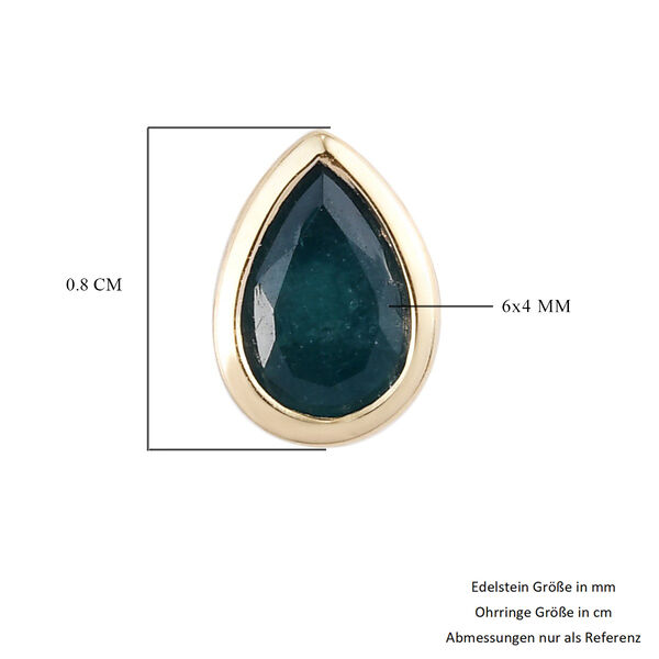 Blaugr&uuml;ne Grandidierit-Ohrstecker, 375 Gelbgold ca. 0,69 ct image number 5