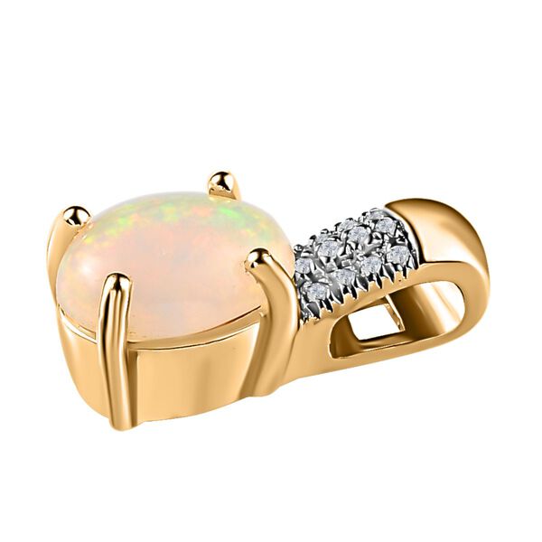 AA Nat&uuml;rlicher, &auml;thiopischer Welo Opal und Diamant-Anh&auml;nger - 1,30 ct. image number 5