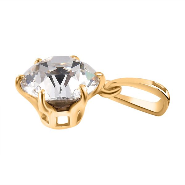 J Francis gefertigt mit SWAROVSKI- Weißer Swarovski Kristall-Anhänger, 925 Silber 750 Gelbgold Vermeil image number 4