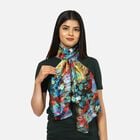 100 % natürlicher Seiden Schal, 165x50 cm, Blumenmuster, Mehrfarbig image number 2