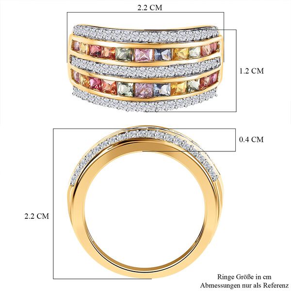 AAA mehrfarbiger Saphir und Zirkon-Ring - 2,43 ct. image number 6
