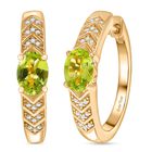 EVER TRUE Peridot, Weißer Zirkon Ohrringe Nickelfreies Messing, Goldfarben, ca. 1,76 ct.