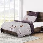 6-teiliges Bettwäsche-Set - bedruckter Floralmuster, Mikrofaser, Bettbezug 135x200 cm (2 Stück), Kissenbezug 40x80 cm (2 Stück) und 80x80 cm (2 Stück), beige