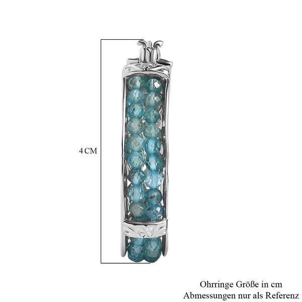 Blaue Apatit Ohrringe, Messing, ca. 21.00 ct image number 5