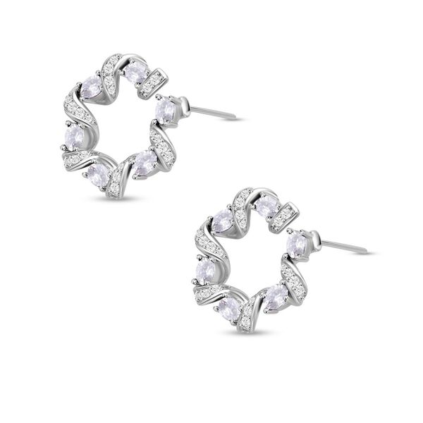 Weiße Zirkonia-Ohrringe image number 4