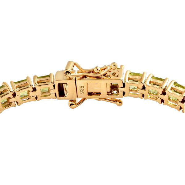 Nat&uuml;rliches Peridot-Armband, 925 Silber vergoldet, 19 cm, 14,68 ct. image number 4