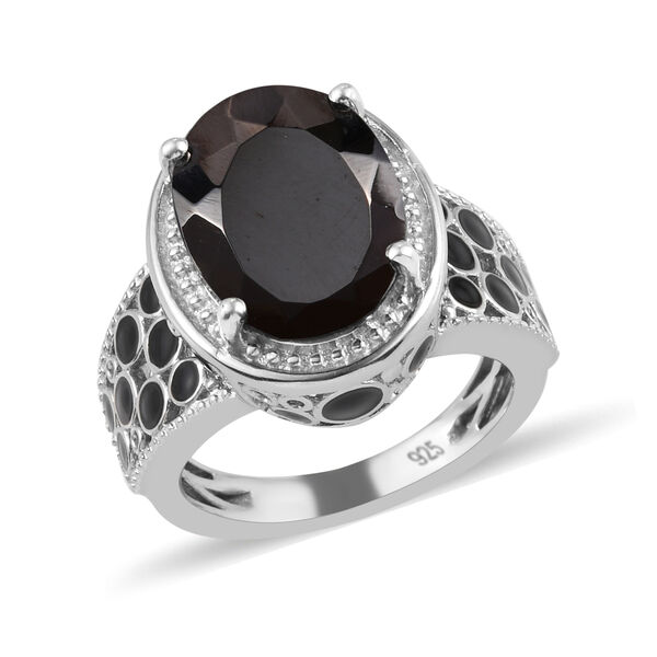 Elite Shungit Ring 925 Silber platiniert  ca. 3,63 ct image number 2