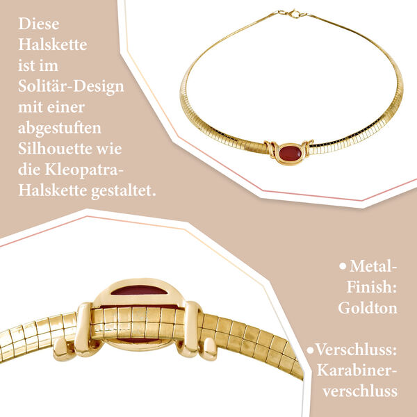 EVER TRUE schlichte Solitär-Edelstein-Halskette in Goldton image number 4