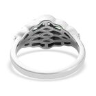 Tsavorit Granat und Zirkon Cluster Ring 925 Silber Platin-Überzug image number 4
