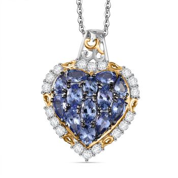 Tansanit Schmuckset 925 Silber rhodiniert ca. 3.51 ct