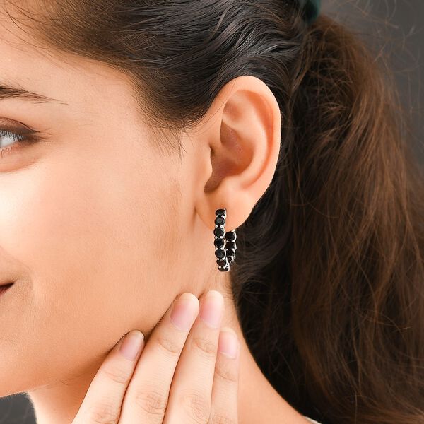 Infinity schwarze Turmalin-Inside-Out-Creolen image number 3