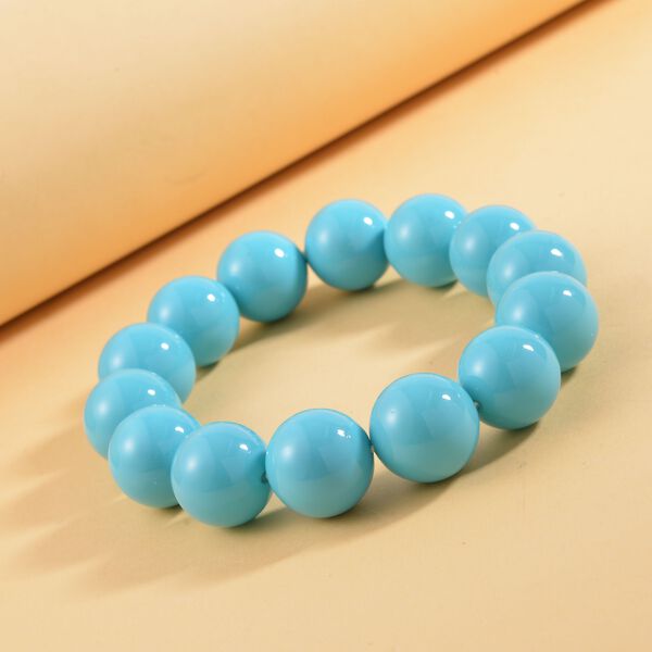 Sleeping Beauty Türkis farbe Muschelperle Armband, 18 cm image number 2