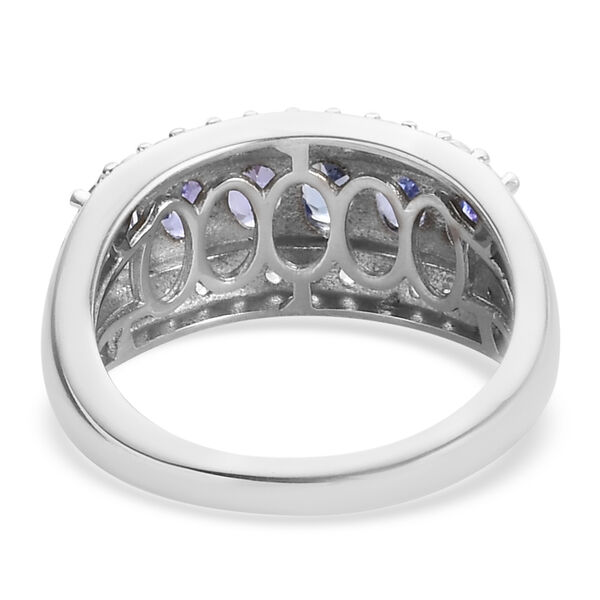 Tansanit und Zirkon Ring 925 Silber platiniert  ca. 1,52 ct image number 6