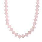 Rosenquarz Halskette ca. 50 cm Nickelfreies Messing platiniert ca. 250,00 ct.