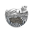 Sajen Silber - Fenster Drusy Anhänger 925 Silber rhodiniert ca. 60.40 ct