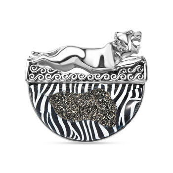 Sajen Silber - Fenster Drusy Anh&auml;nger 925 Silber rhodiniert ca. 60.40 ct