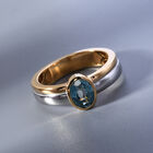 Kambodschanischer blauer Zirkon Ring 925 Silber Bicolor (Größe 17.00) ca. 1,17 ct image number 1