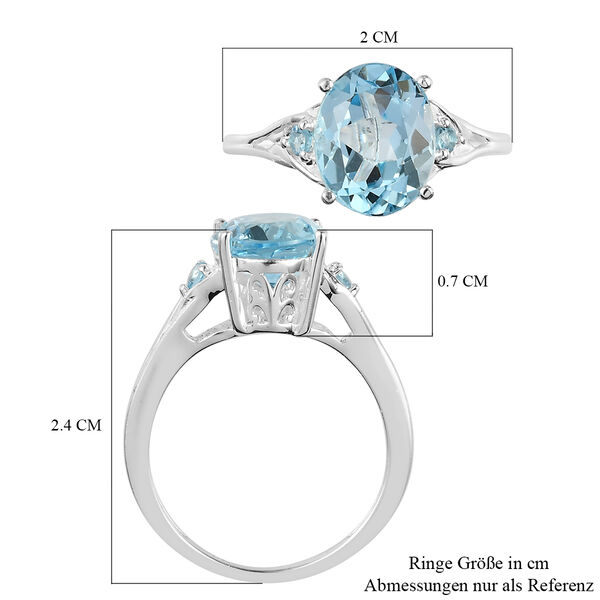 Himmelblauer Topas Ring 925 Silber  ca. 3,06 ct image number 7