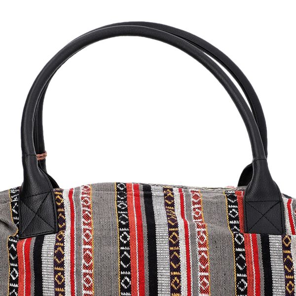Boho Weekender-Tasche mit Quaste, Jacquard handgewebt, Ethniklook image number 6