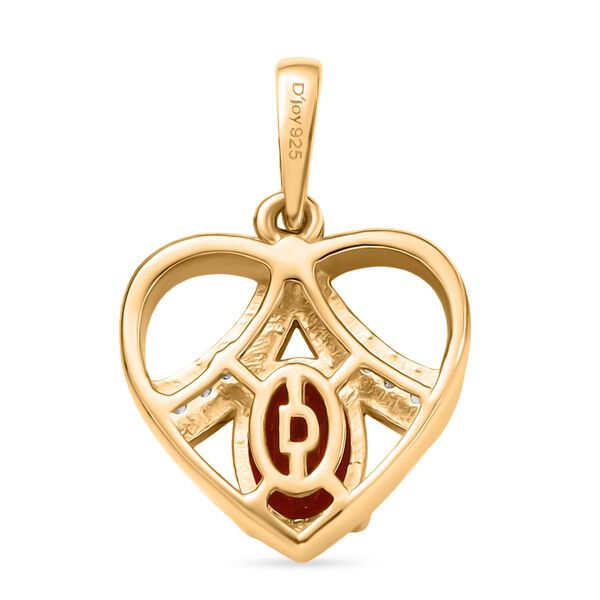 D'Joy AA mexikanischer Kirschfeuer-Opal und Zirkon zweifarbiger Anh&auml;nger - 0,66 ct. image number 5