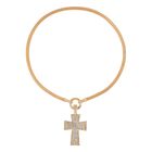 Kreuz Weiße Kristall Halskette, ca. 50 cm