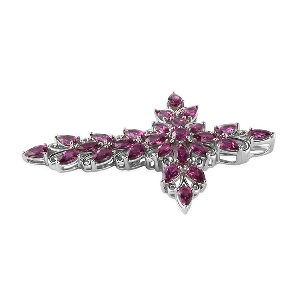 Rhodolith Granat-Anh&auml;nger, 925 Silber platiniert ca. 6,17 ct image number 4