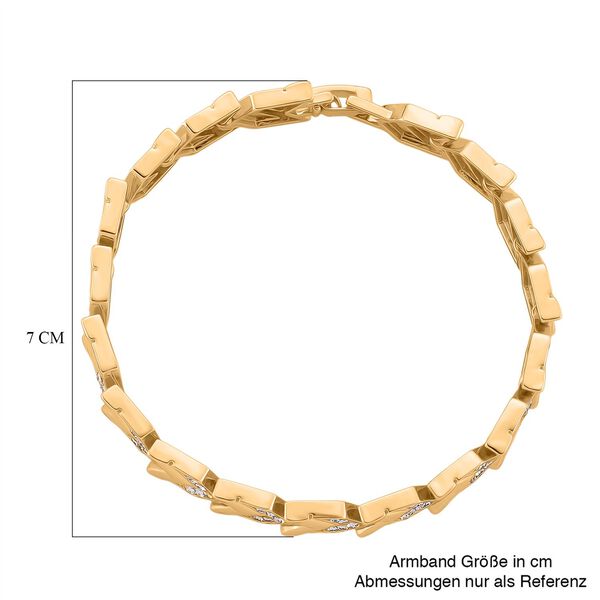 Weißer Kristall Armband ca. 19 cm Std Gelb image number 4