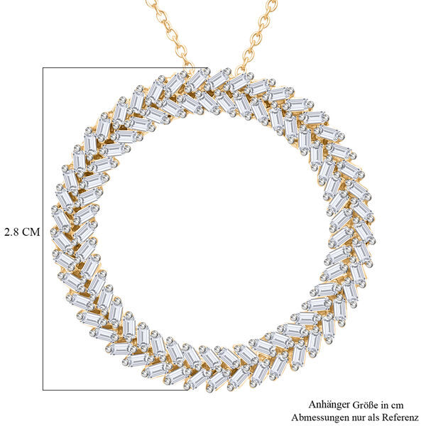 LUXURIANT SGL zertifizierter VS-EF Labor Diamant Anhänger mit 50cm Kette, 925 Silber 750 Gelbgold Vermeil - 1 ct. image number 6