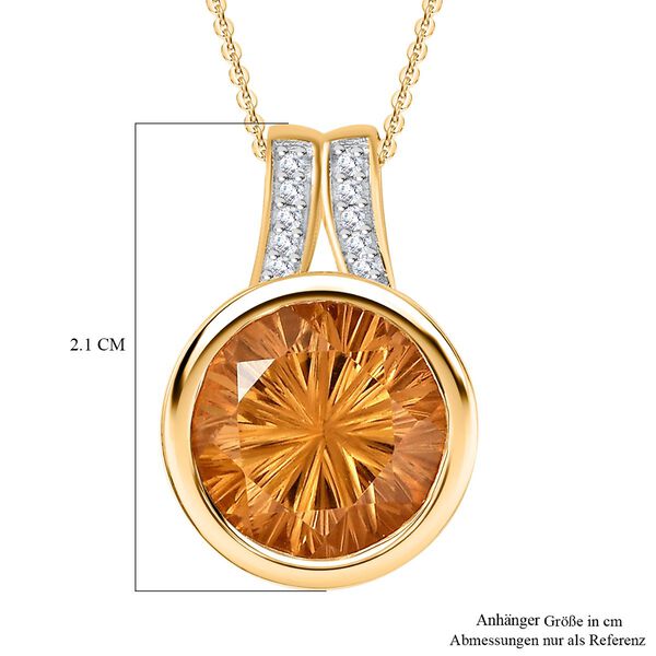 Citrin und Zirkon Anh&auml;nger mit 45cm Kette - 6.84 ct image number 6