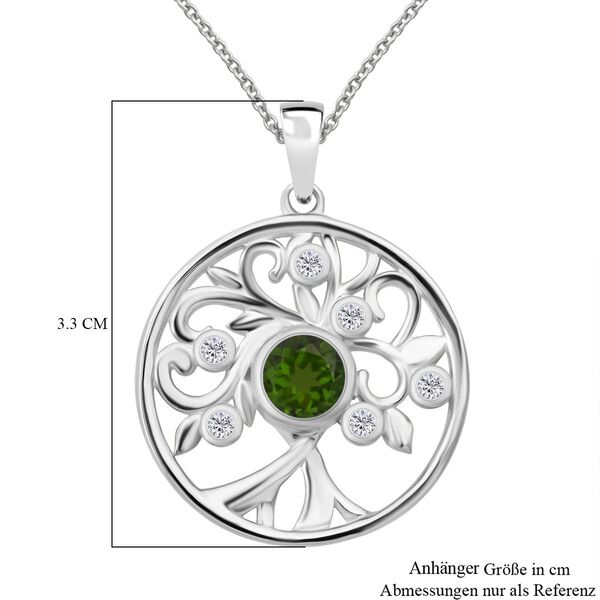 Natürlicher Chromdiopsid und Moissanit Anhänger mit 50cm Kette - 1 ct. image number 6