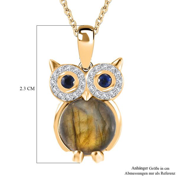 GP Trionfo Kollection- AAA Labradorit, Kyanit, Kanchanaburi blauer Saphir und Zirkon-Anhänger mit 45cm Kette - 5,32 ct. image number 6