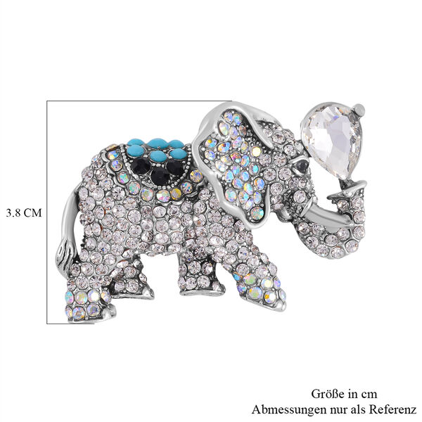 Mehrfarbiger Kristall Brosche  Antik-silber-Plattierung image number 4