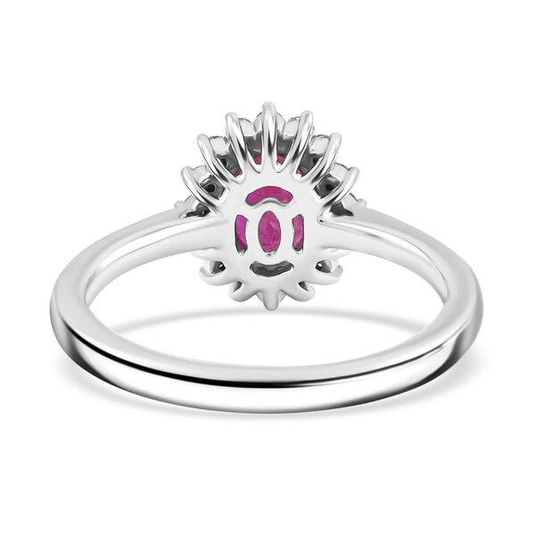 RHAPSODY zertifiziert und geprüft AAAA natürlicher Mosambik Rubin und VS-EF Diamant Ring in 950 Platin - 1,75 ct. image number 4