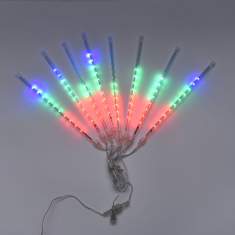 Meteorschauer mehrfarbige LED Lichterkette, Größe 30x330 cm, Weiß image number 0