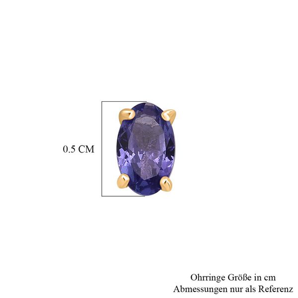 D'Joy AA Tansanit Ohrringe 925 Silber 750 Gelb Vergoldet ca. 0.46 ct image number 4