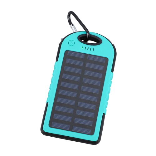 HOMESMART - Solarpowerbank mit 5000 mah, tragbar, 15x7.5cm, 145g, türkis image number 0