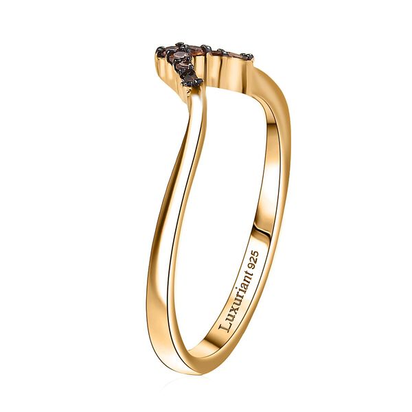 LUXURIANT DIAMOND - Lab Grown Roter Diamant SI Ring 925 Silber 750 Gelbgold Vermeil (Gr&ouml;&szlig;e 19.00) image number 3