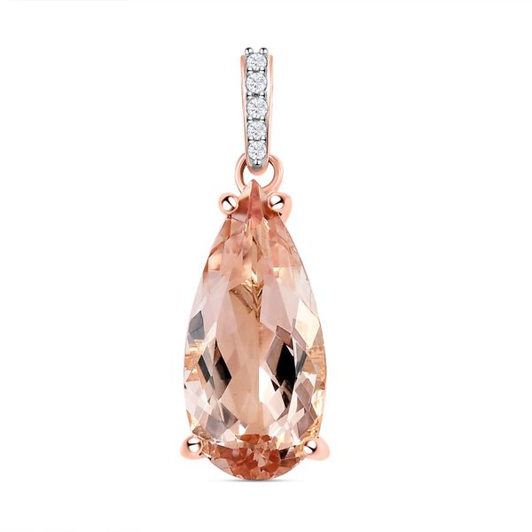 AA Morganit und weißer Diamant-Anhänger, 375 Roségold ca. 3.91 ct image number 0