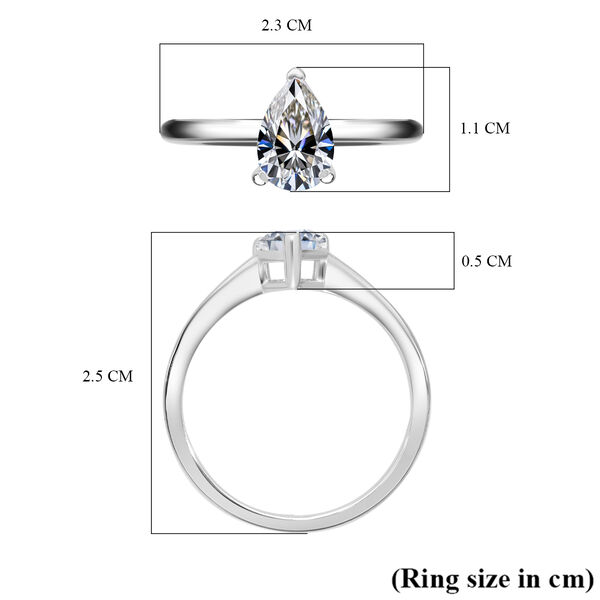 LUXURIANT SGL zertifizierter VS-GH Labor Tropfenschliff Diamant Ring - 1 ct. image number 4