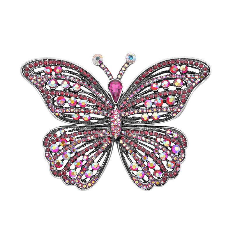 Rosa Kristall-Schmetterlings-Brosche image number 0
