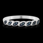 Blauer Diamant Ring 925 Silber platiniert  ca. 0,10 ct image number 1