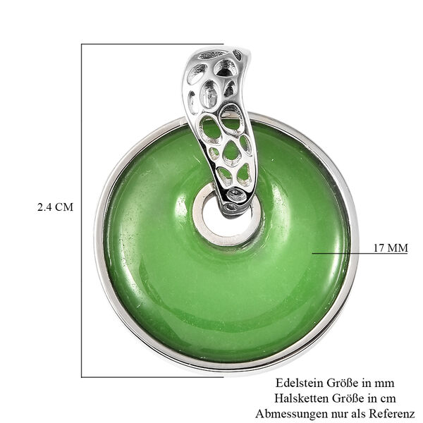 Gr&uuml;ne Jade Anh&auml;nger mit Kette c.a 45 cm 925 Silber rhodiniert ca. 8,95 ct image number 6