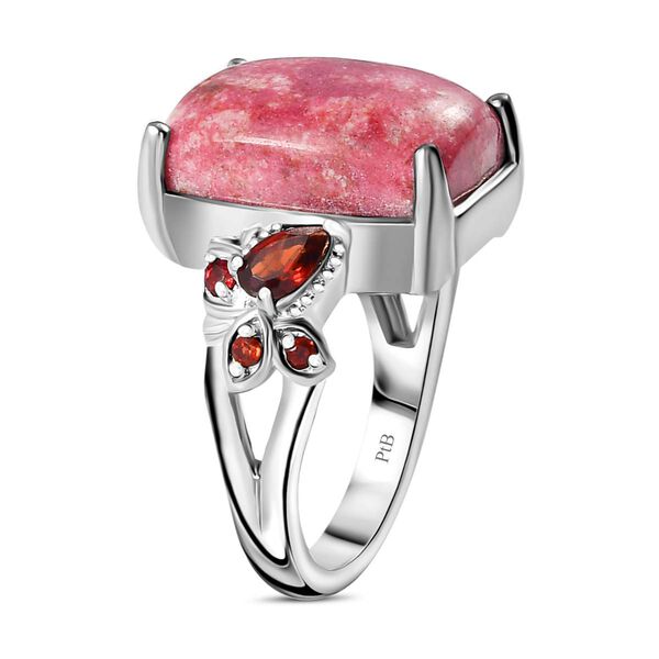 AA Norwegischer Thulit, Roter Granat Ring Silberfarben (Größe 18.00) ca. 13.30 ct image number 5