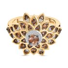 D'Joy AA Andalusit Ring 925 Silber 750 Gelbgold Vermeil (Größe 17.00) ca. 1,06 ct