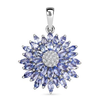 Tansanit und Moissanit Anh&auml;nger - 2,97 ct.