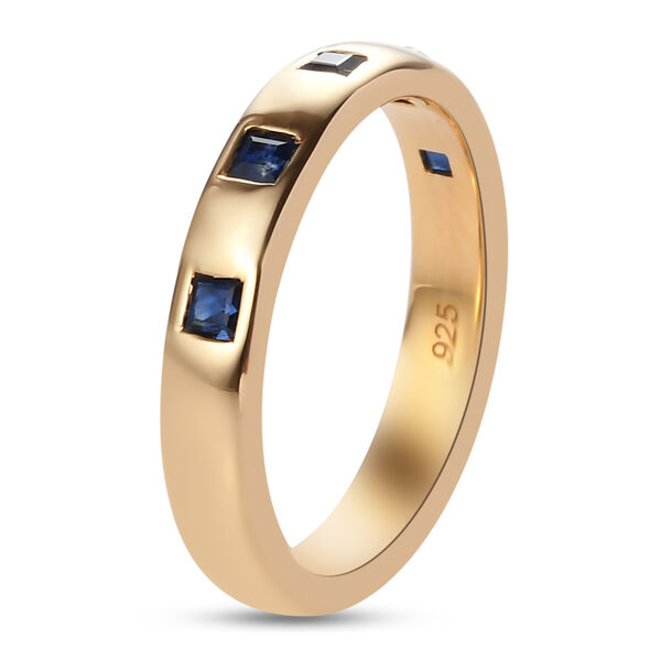 Kanchanaburi blauer Saphir-Bandring, 925 Silber Gelbgold Vermeil, 0,40 ct. image number 5